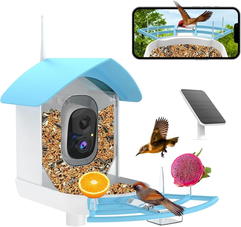 Fazoxo Bird Feeder with Camera, Smart AI Bird Breed Recognition
