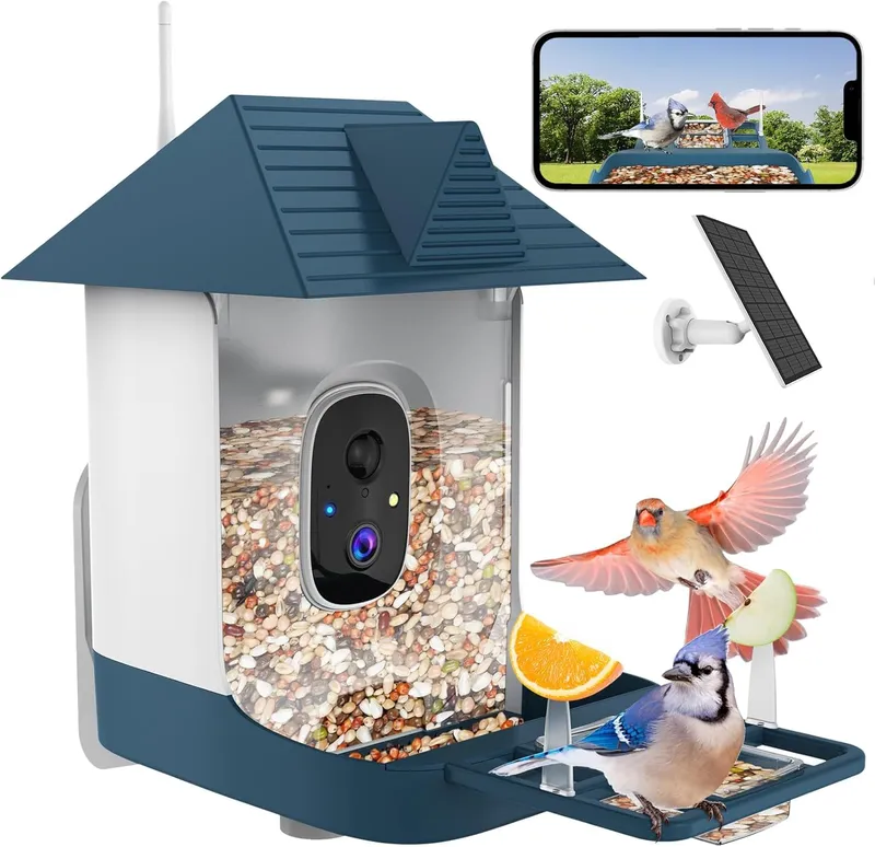 Fazoxo WiFi Outdoor Smart Bird Feeder Camera with Built-in AI Birds Recognition
